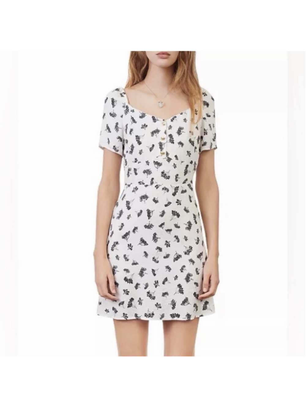 Maje Roseline Mini Dress 90s inspired Dainty Romantic Feminine size Large 40 NWT